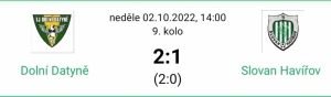 Dolní Datyně : TJ Slovan Havířov - Dorost 2:1 (2:0)