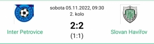 Inter Petrovice : TJ Slovan Havířov - Mladší žáci 2:2 (1:1)